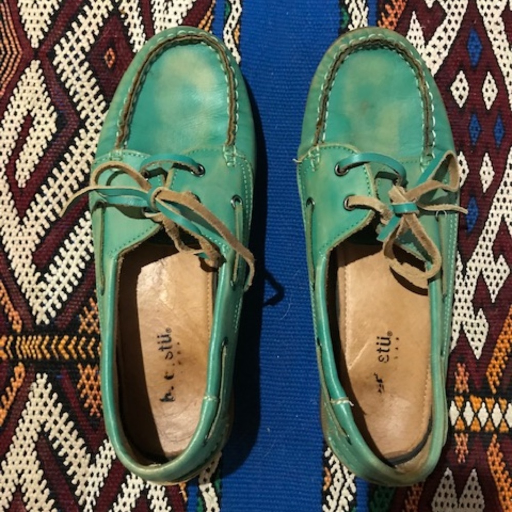 Bed Stu Distressed Green Loafers